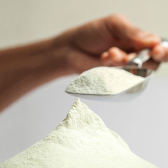 Powder on scoop