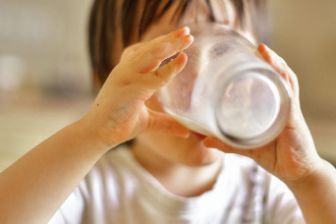 Stock - Boy drinking milk